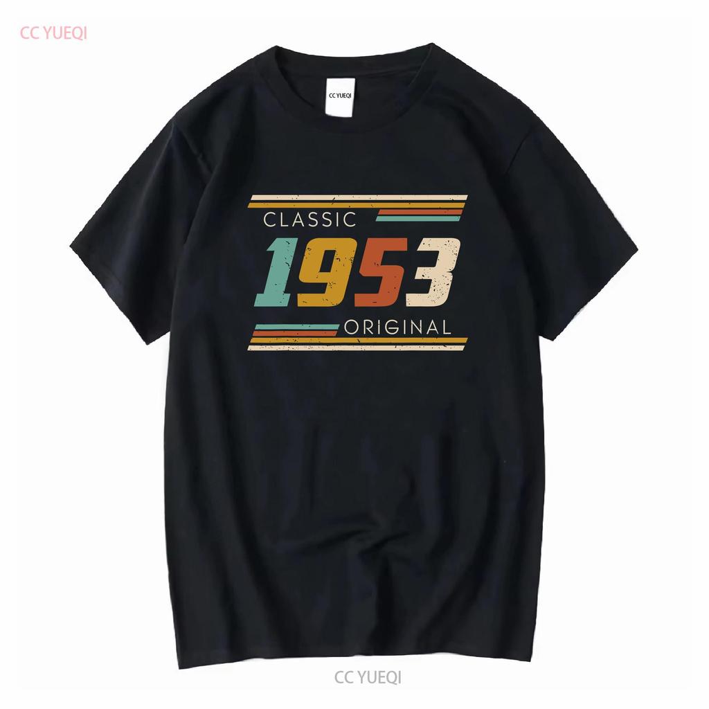 Classic 1953 Original T Shirt Birthday For Mens Vintage Washed Homme Breathable Streetwear Unisex Comfortable Slightly