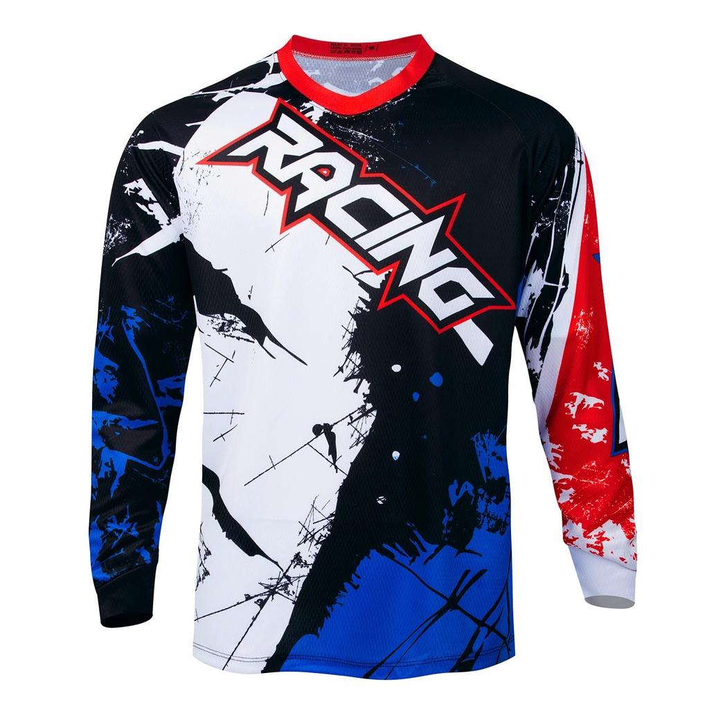 Spring and Autumn Round Neck 3D Printed Top Mountain Bike Jersey Fashionable Casual Sports Long Sleeved Men's T-shirts