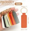 [PATIKIL] Keychain Leather Key Holder Key Ring Key Decoration Carving Key Holder DIY Craft Dog Cat Collar Key, orange