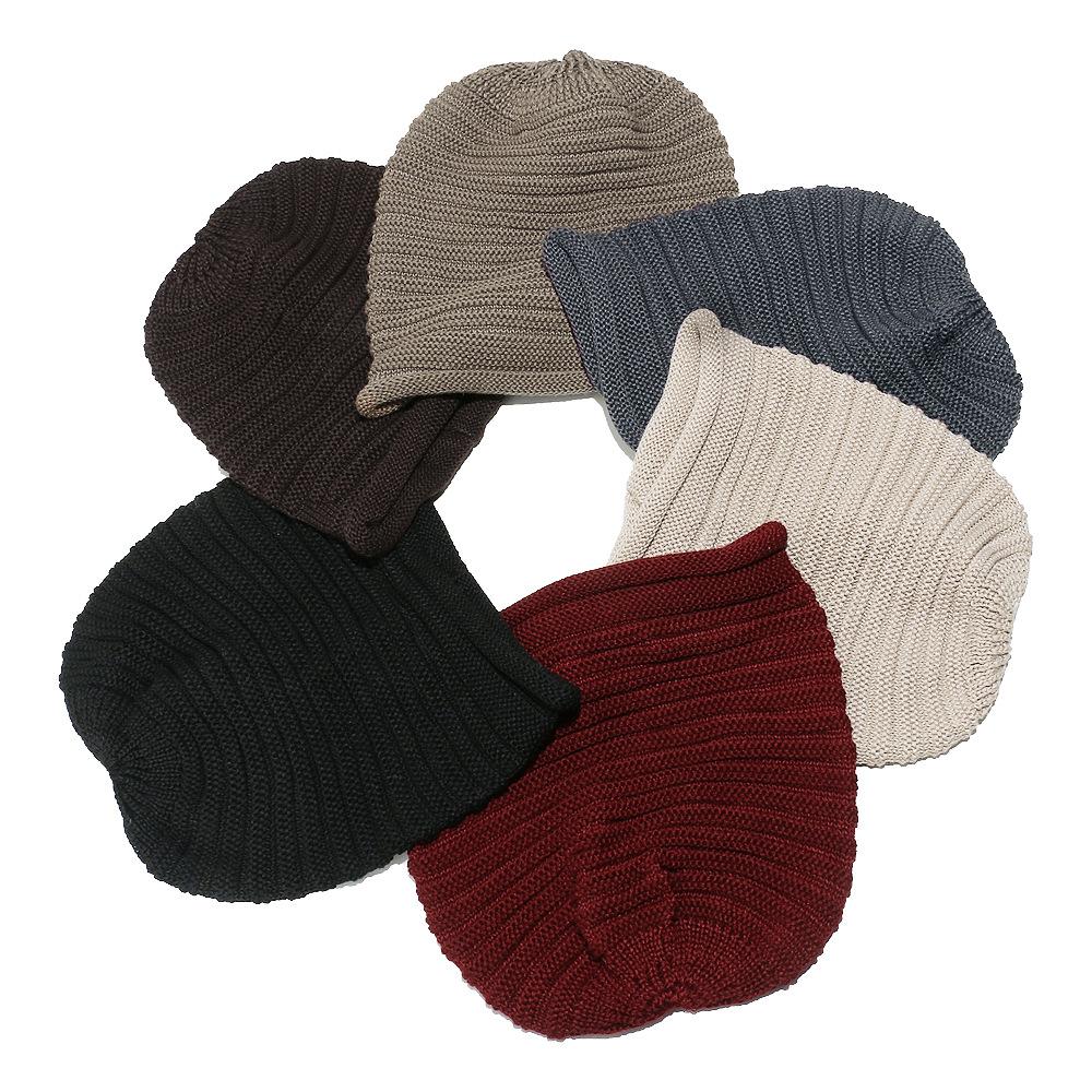 Women's wool knitted pullover hat autumn and winter outdoor headgear fashion versatile thermal pile hat