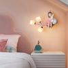 Girl Rabbit Wall Lamps Children's Room Wall Light for Bedroom Bedside Hallway Lighting G4 LED Flower Decorative Night Lamps