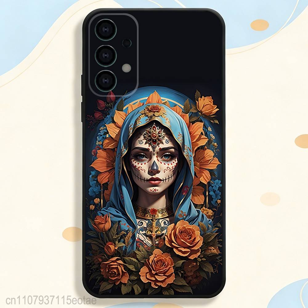 Day of the Dead Mexican C-Catrina Skull Case for Samsung S26 S24 S22 S25 Ultra S9 S20 FE S23 Plus S10 S21 Shockproof Funda Cover