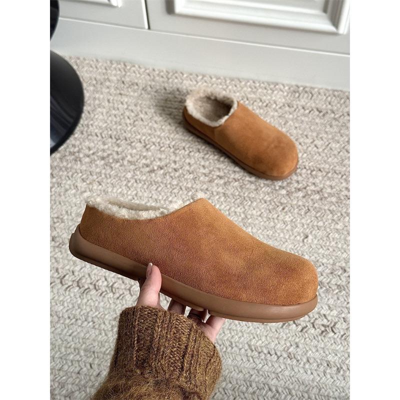 

Зимние новые тапочки из шерсти с закрытым носком, маленькие картофелины, уродливые, но милые, пушистые тапочки, женская уличная обувь 40 малиновый