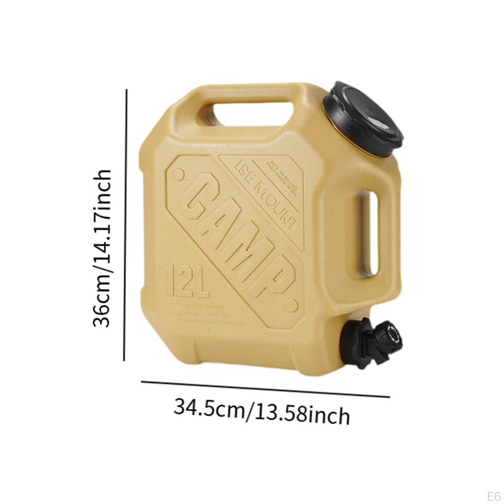 Water Container with Faucet Camping Storage Carrier Jug for Fishing RV Black