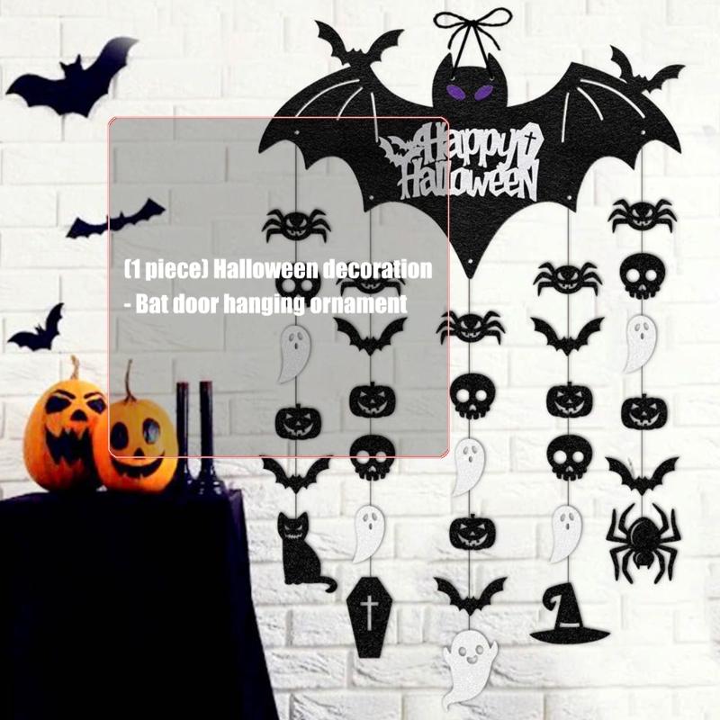 Portable Paper Bat Ornament Easy Install Halloween Window Wall Decorations For Home Office Party