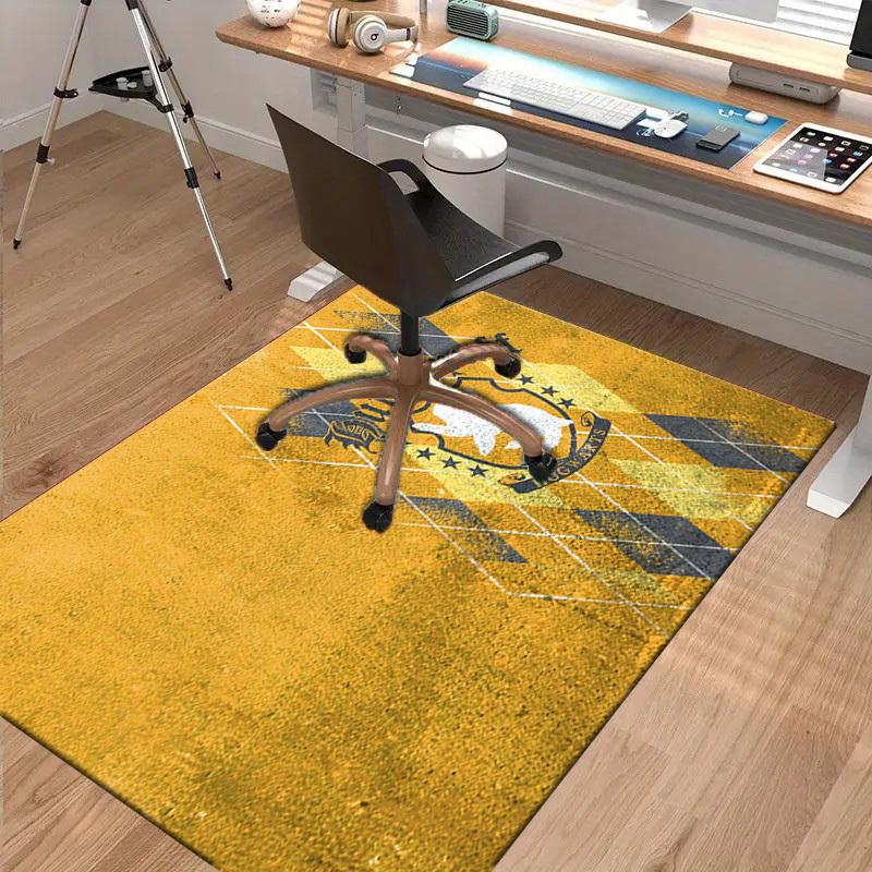1pc Office Carpet Chair Mats Hufflepuff Hogwarts Crest Perfect for Office Chairs, Living Rooms, Or Bedrooms,Polyester Carpet.HDT037