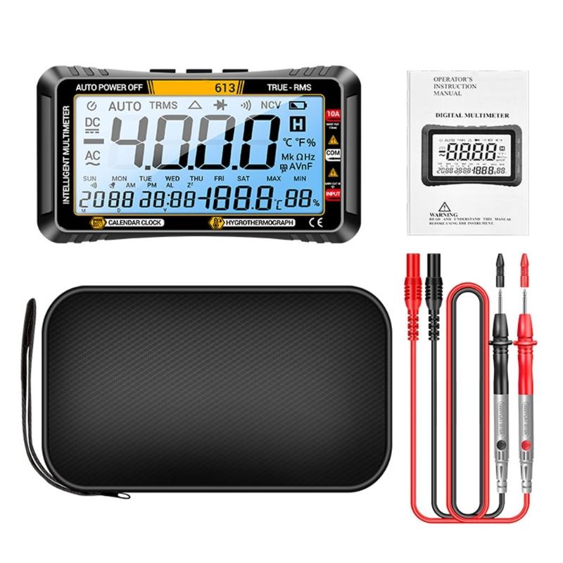 Current Tester 4000 Count Multimeter Multi Tester with Backlit Temperature Humidity Measuring
