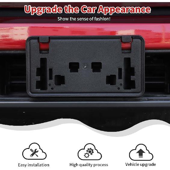 Front License Plate Holder Compatible with 2021 2022 2023 Ford F150, Outside Front License Plate Bracket Exterior Accessories(Black)(NOT fit 2024