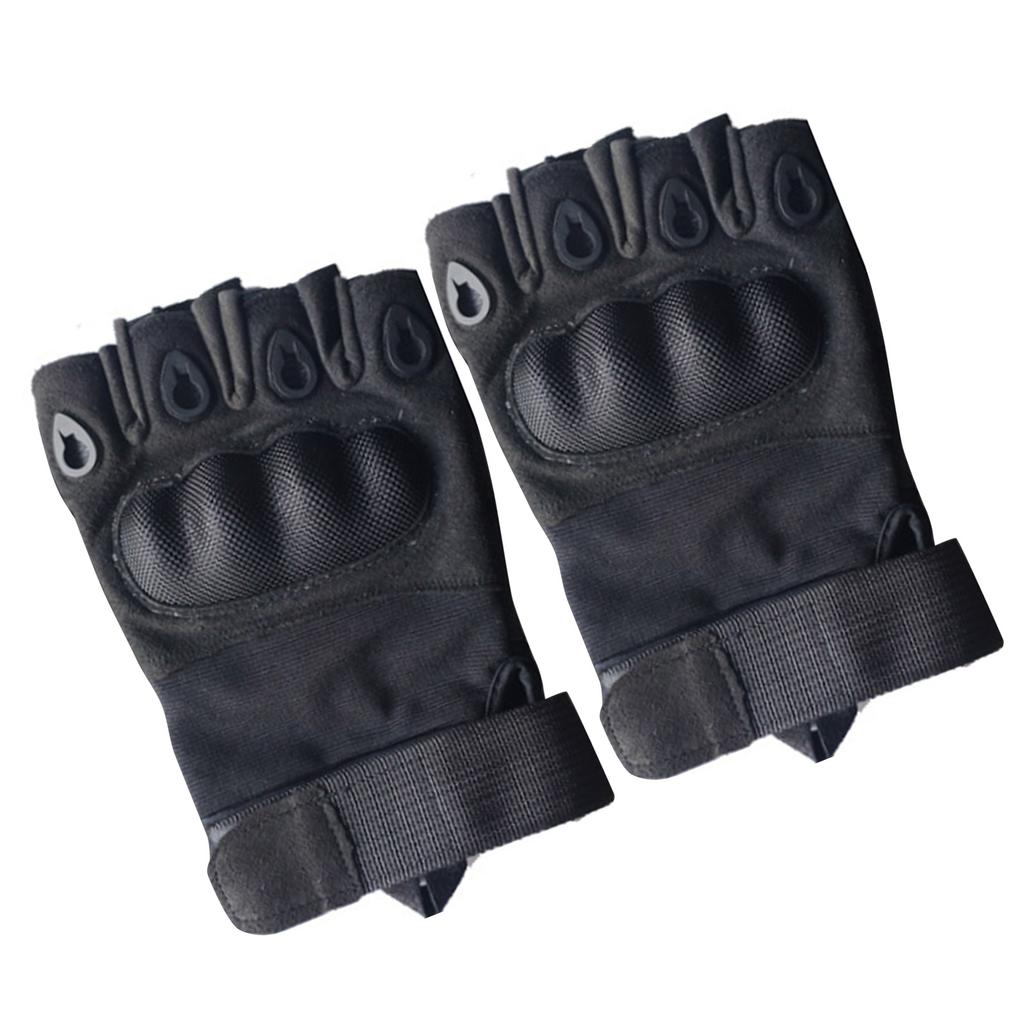 2 SZT. Rękawice z Odkrytymi Palcami i Twardymi Kostkami Oddychające Odporne na Zużycie Rękawice Taktyczne do Turystyki L 21‑22cm   8.3‑8.7in