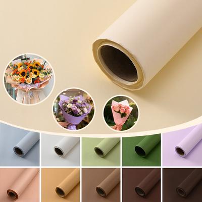 58cmx8Yard/Roll Waterproof Floral Art Wrapping Paper Roll Solid Color Florist Fresh Flower Wrapping Paper Materials Fog Paper