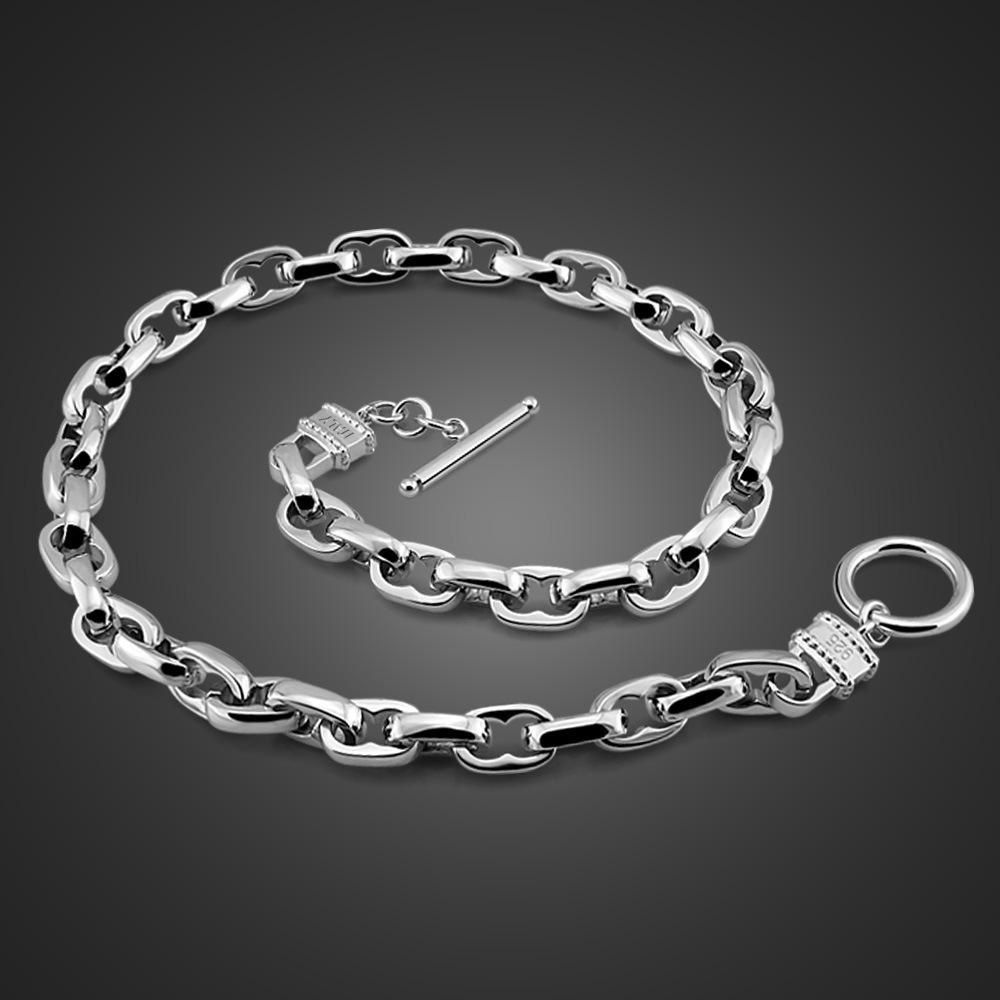 

Мужское ожерелье с белым медным покрытием микронной толщины, родиевым золотом, хип-хоп, доминирующая цепь на шею с замком, ювелирное изделие 71CM