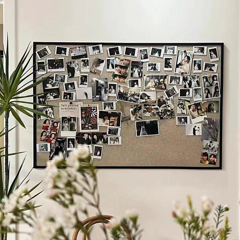 Punch-Free Felt Wall Sticker Display: Cork Board & Photo Background for Living Room Décor