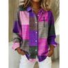 3D Patchwork Color-Printed Fashion Women's Shirt Loose Fit Ladies Blouses Tops New Spring Summer Casual Long-Sleeve Shirt