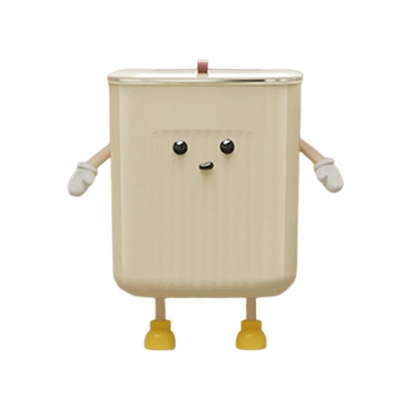 Wall Mounted Kitchen Trash Can Large Capacity Kitchen Garbage Bin with Lid Decors