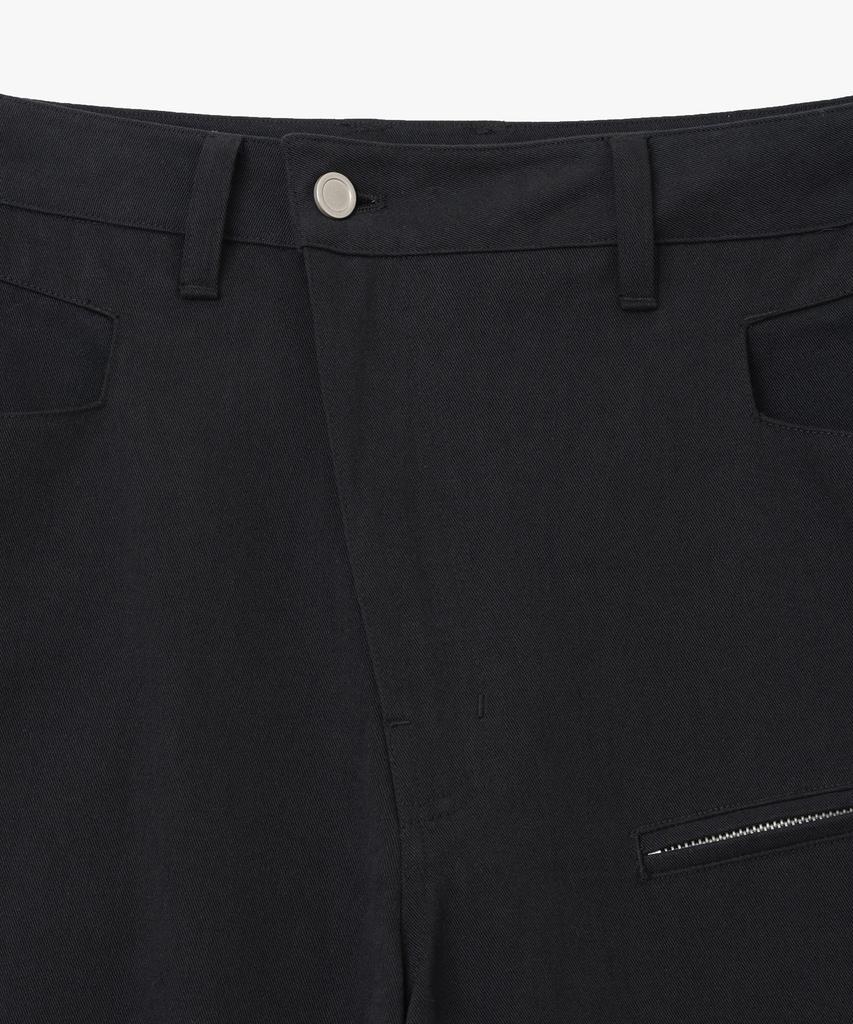 MILLO ARCHIVE Slant Cut Curved Pants [Black]