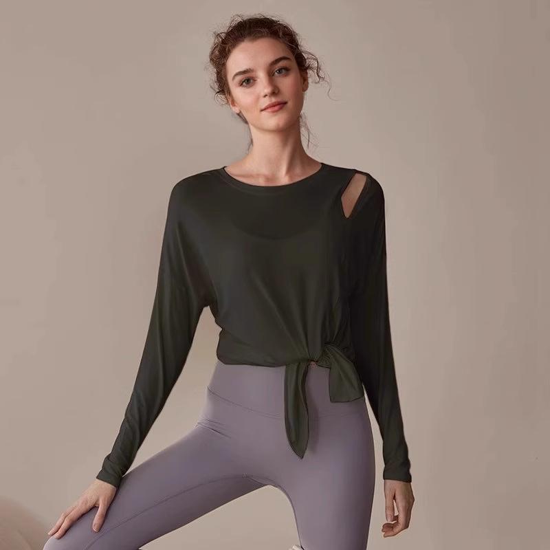 Premium Women's Long-Sleeve Slimming Yoga and Fitness Top for Spring and Autumn