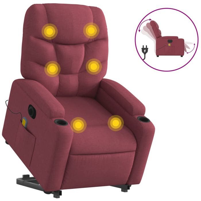 VidaXL Electric Massage Recliner, Relaxation Chair with Adjustable Backrest and Footrest, Seat of 3204635