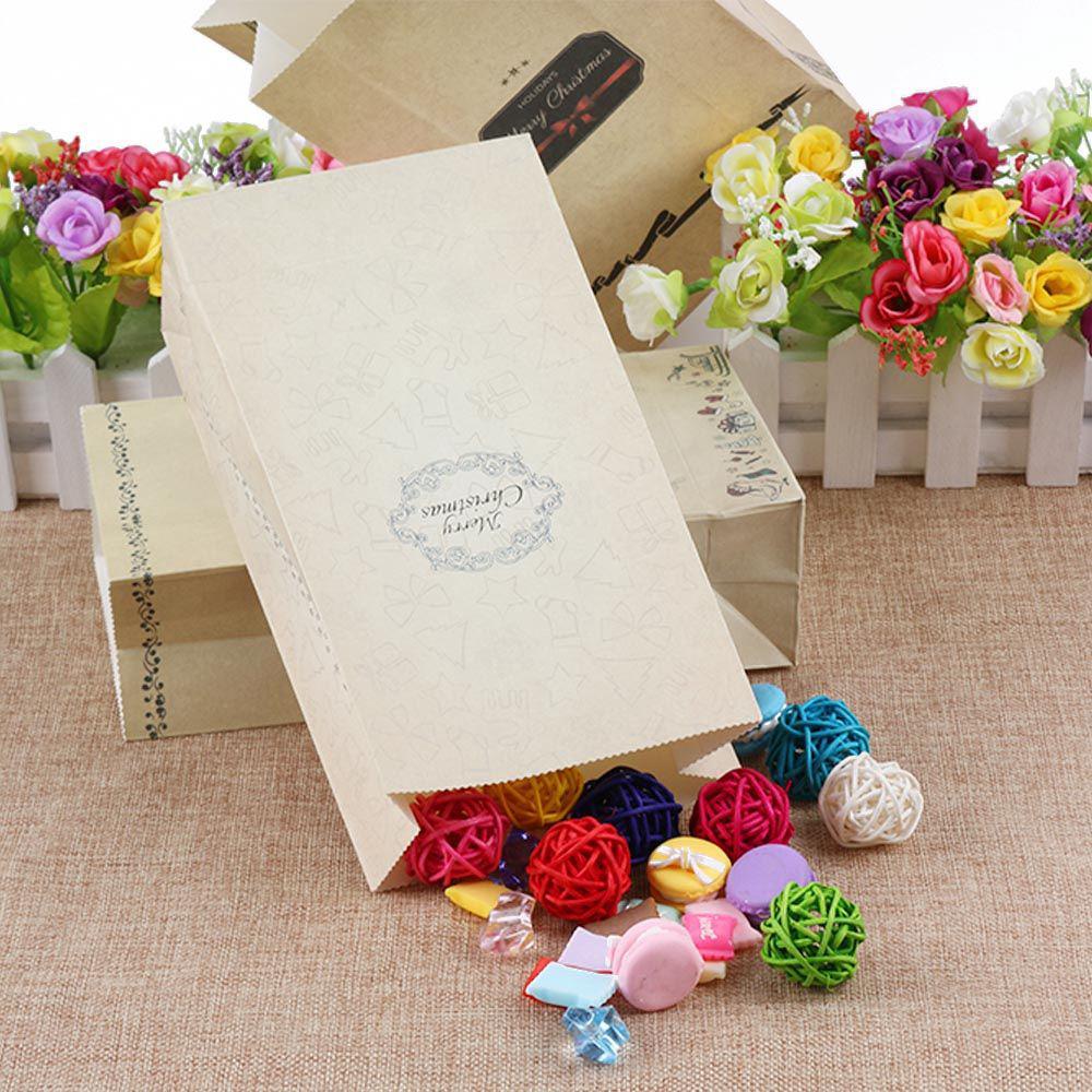 

2pcs Party Supplies Retro Luxury Present Kraft Paper Gift Holder Christmas Bags Xmas Candy Storage