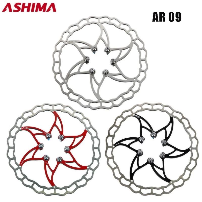 ASHIMA ARO 09 Disc Brake Mountain Road Bike Rotor Stainless Alutra-Light 140MM/160MM/180MM 6 Bolts Rotor Bicycle Accessories 140mm Silver