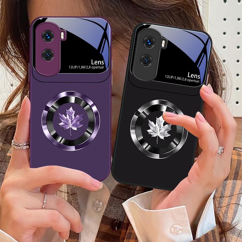 Circle Maple Leaf For Honor 200 90 8X 9X Pro Lite P50 P40 Nova 10 11i P60 Magic4 6 Mate 20 50 Tempered Glass Phone Case