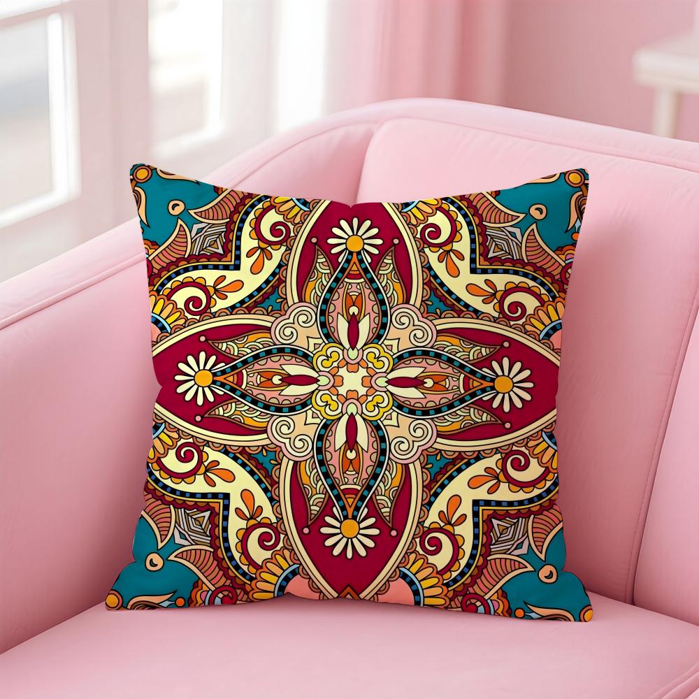 Bohemian Ethnic Decorative Cushion Cover Linen Pillowcase Cover Soft Decor for Sofa Home Room