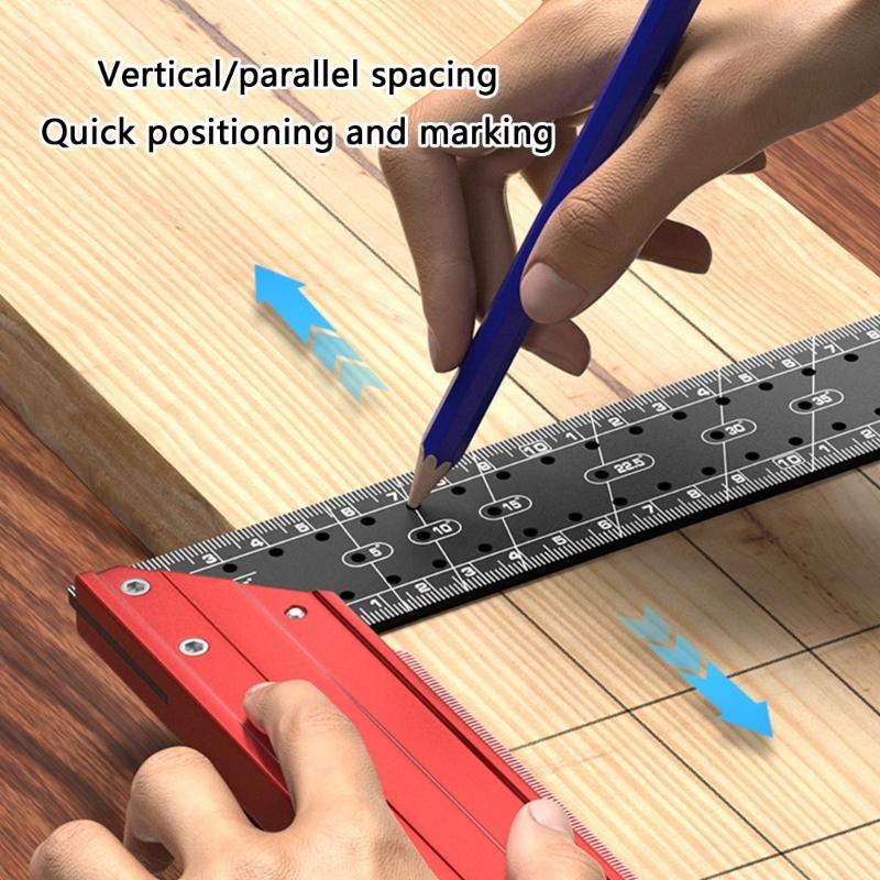 Universal Combination Square Metal Angles Finders Aluminum Angles Square for Precise 45° & 90° Line Scribing & Measuring