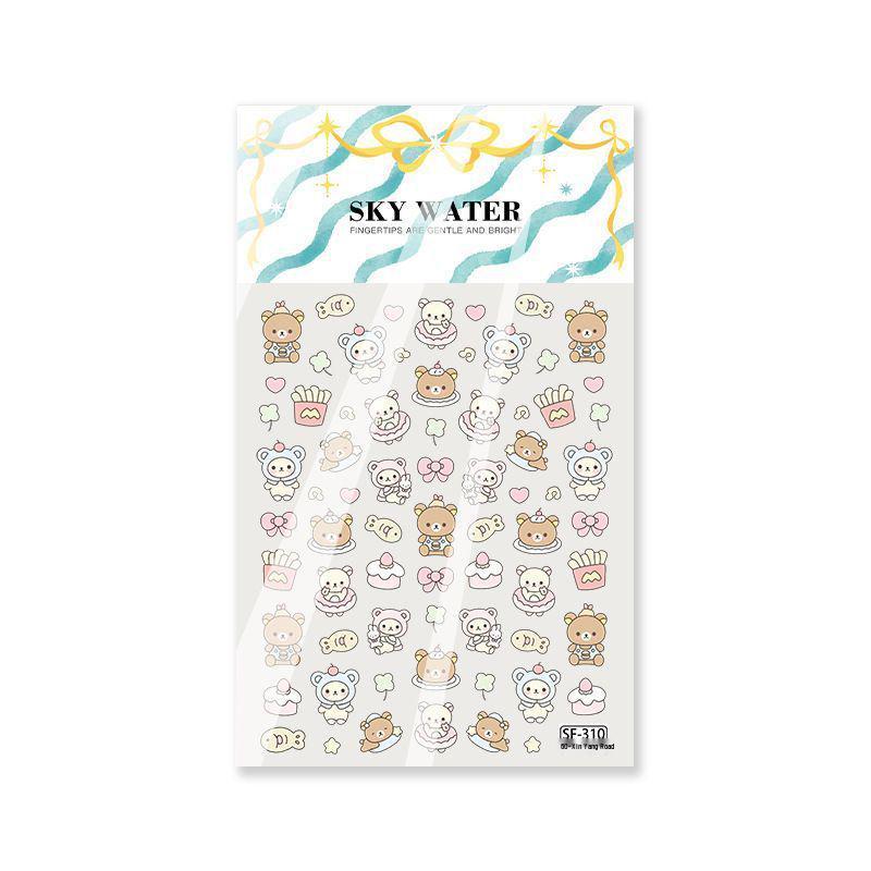 Водонепроницаемые наклейки для ногтей Rilakkuma DIY - Дизайн «Небесная картошка-фри и кузнечик» Sky Fries Rilakkuma