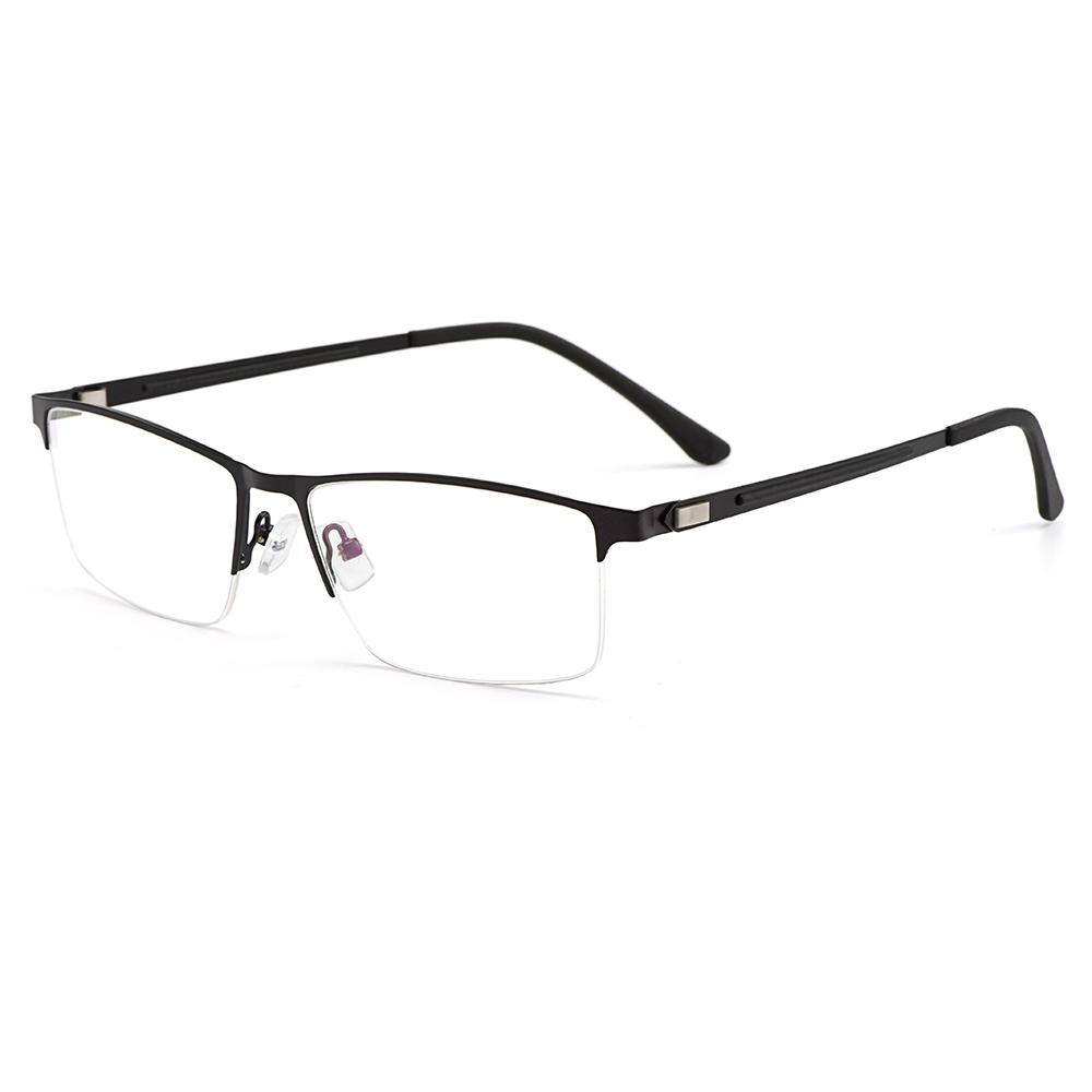 Business Men Semi Frameless Glasses Frame Titanium Alloy S41001 Classic Male's Spectacles Prescription Frames With Spring Hinge