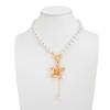 Imitation Pearl Choker Necklace Women Flower Pendant Aesthetics Jewelry Gift