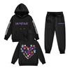 Kids' Long Sleeve Loose Pullover Letter Print Drawstring Hooded Sweatshirt Sweatpants Set