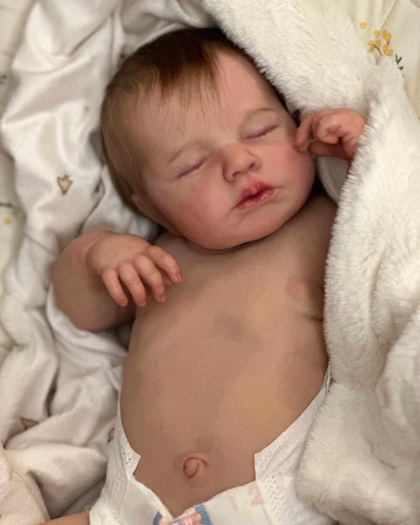 LouLou 49cm Realistic Reborn Baby Doll with 3D Silicone Washable Body Full Silicone Doll