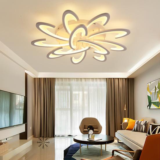 Artistic Flower Ceiling Lamp Unique Petal Design LED Light for Home Dimmable Modern Fixture for Bedroom Living Room Decor