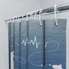 Blue Heartbeat Shower Curtain Silhouette Water Sports Girl Decoration For Bathroom Window Privacy Waterproof Fabric Backdrop