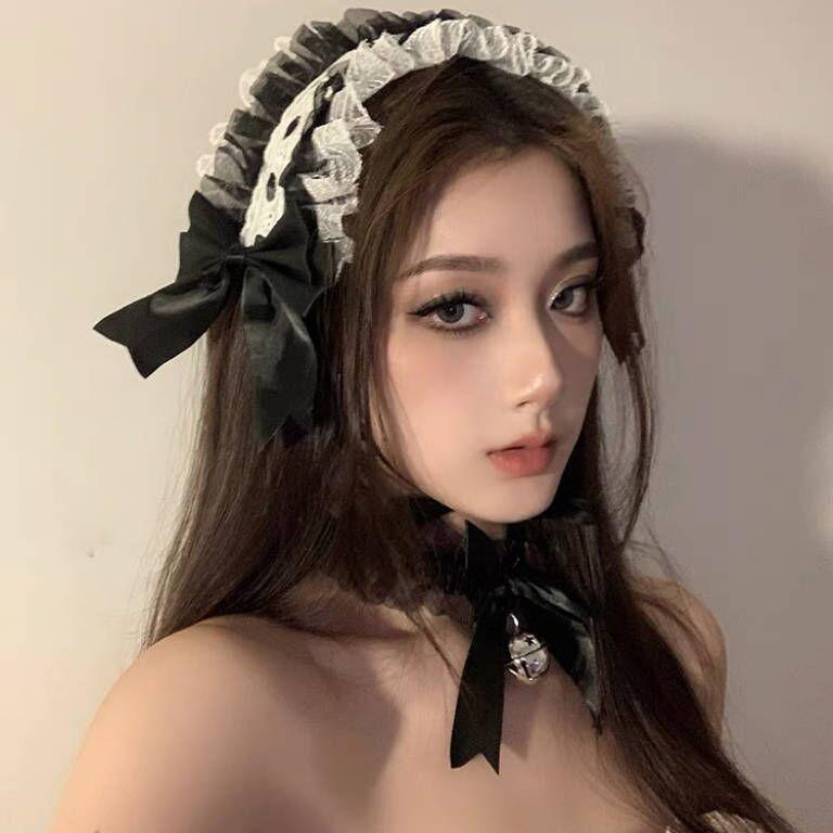 Japanese Lolita Lace Headdress: Sweet, Versatile, Soft Girl KC Headband for Maid or Daily Wear