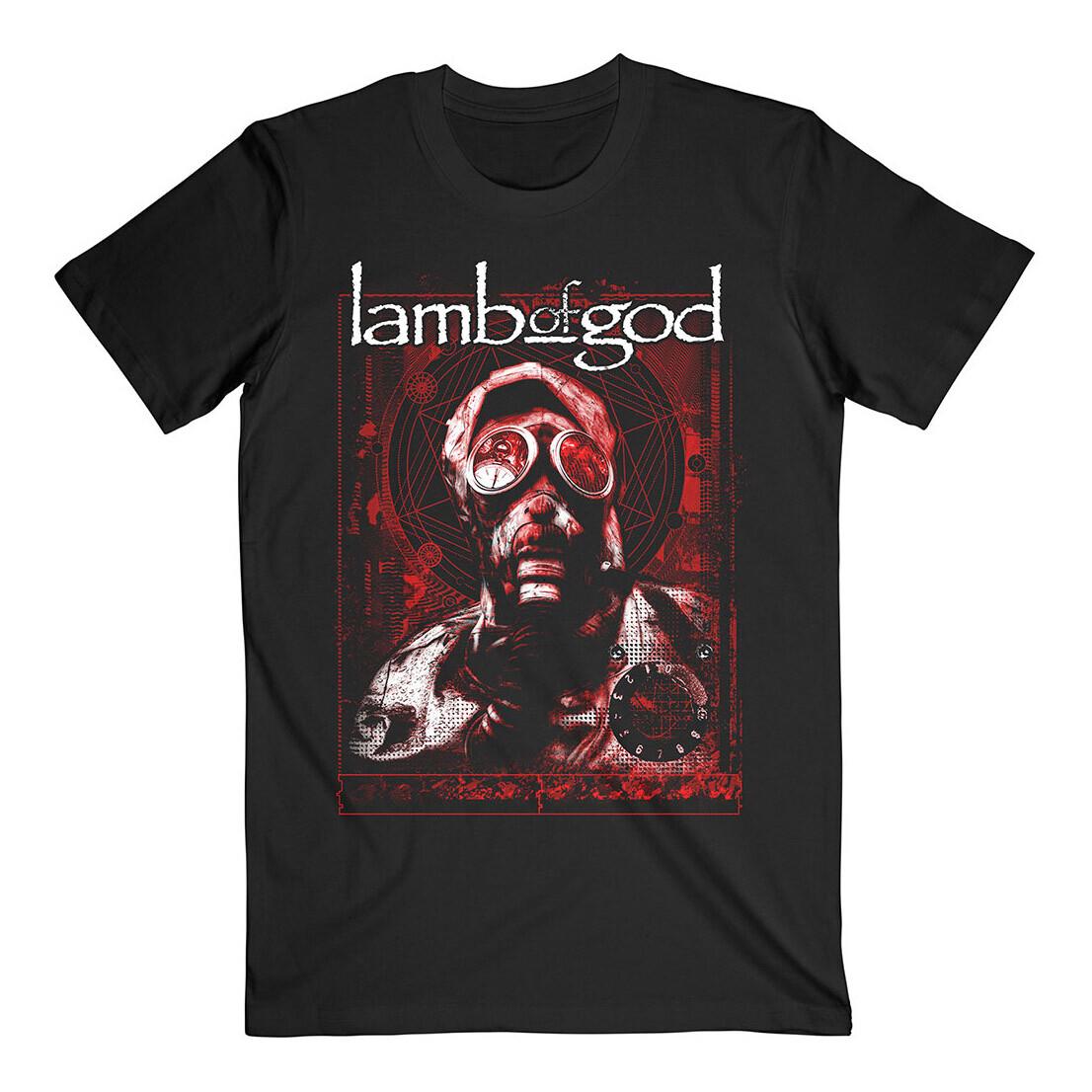 Футболка Lamb Of God Газовая маска Волны Группа Новая Черная Официальная M