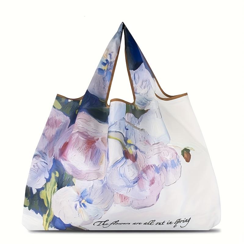 Sac à bandoulière pliable élégant Grande capacité Sac à bandoulière portable pour femmes, Sac fourre-tout de shopping avec plusieurs motifs disponibles