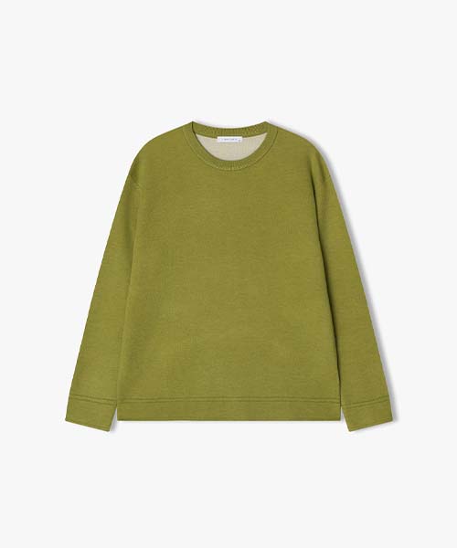 River Classy [24Fw] Lkf51486 Lime Green Double-Weave Round Neck Knit Lime Green/100