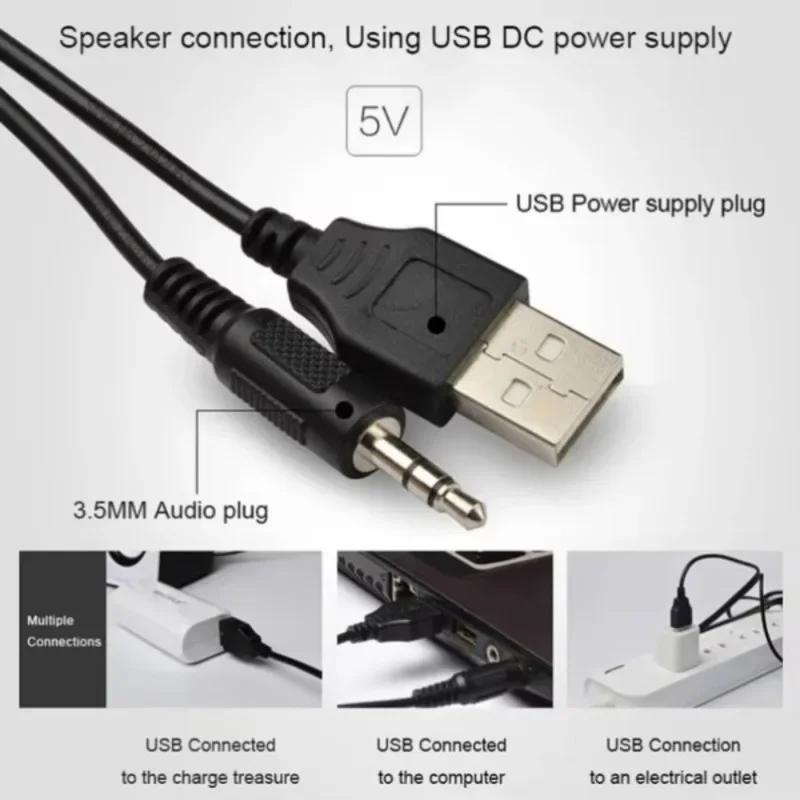 Evrensel Tam Aralıklı 3D PC Hoparlör Kutusu Ses Çubuğu Stereo Subwoofer Bas DJ Müzik Bilgisayar Hoparlörleri USB Dizüstü Telefon TV için