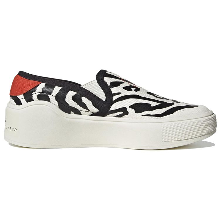 Stella McCartney X Adidas  Court Slip-On Animal Print Women Sneakers White Off-White Core-Black HP3210