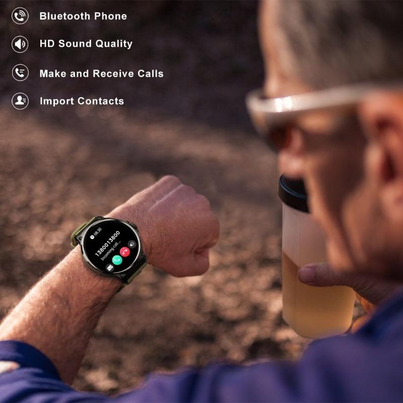 SACOSDING 1.85 duży ekran 710mah bateria Bluetooth smartwatch z pomiarem tętna i tlenu, wielofunkcyjny smartwatch do ćwiczeń