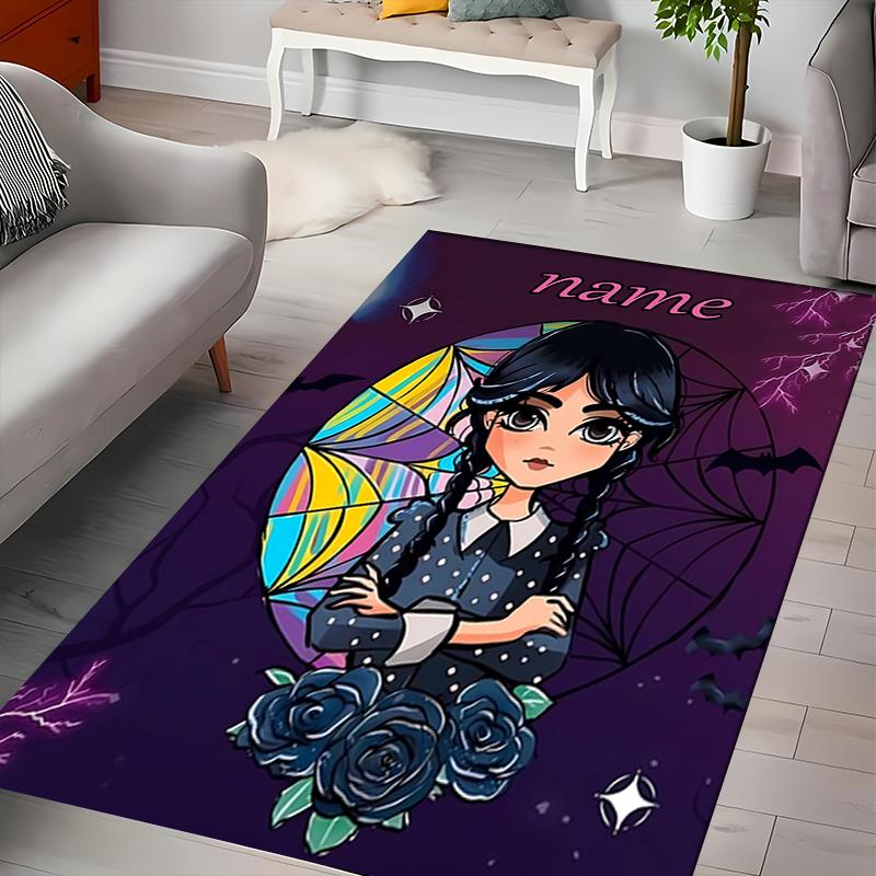 Custom personalization Wednesday Addams Area Rug - Perfect For Kitchen, Bathroom,Laundry Room Decor Large Size Available,Gift All Seasons