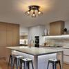 Kitchen Lamp Ceiling Type Three Lights Multi-directional Rotation Black Iron Lampshade For Kitchen Farmhouse Restaurant Porch Corridor Etc