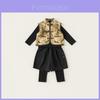 Boy Child Suit Set With Polyester Fabric For Spring And Autumn Playwear