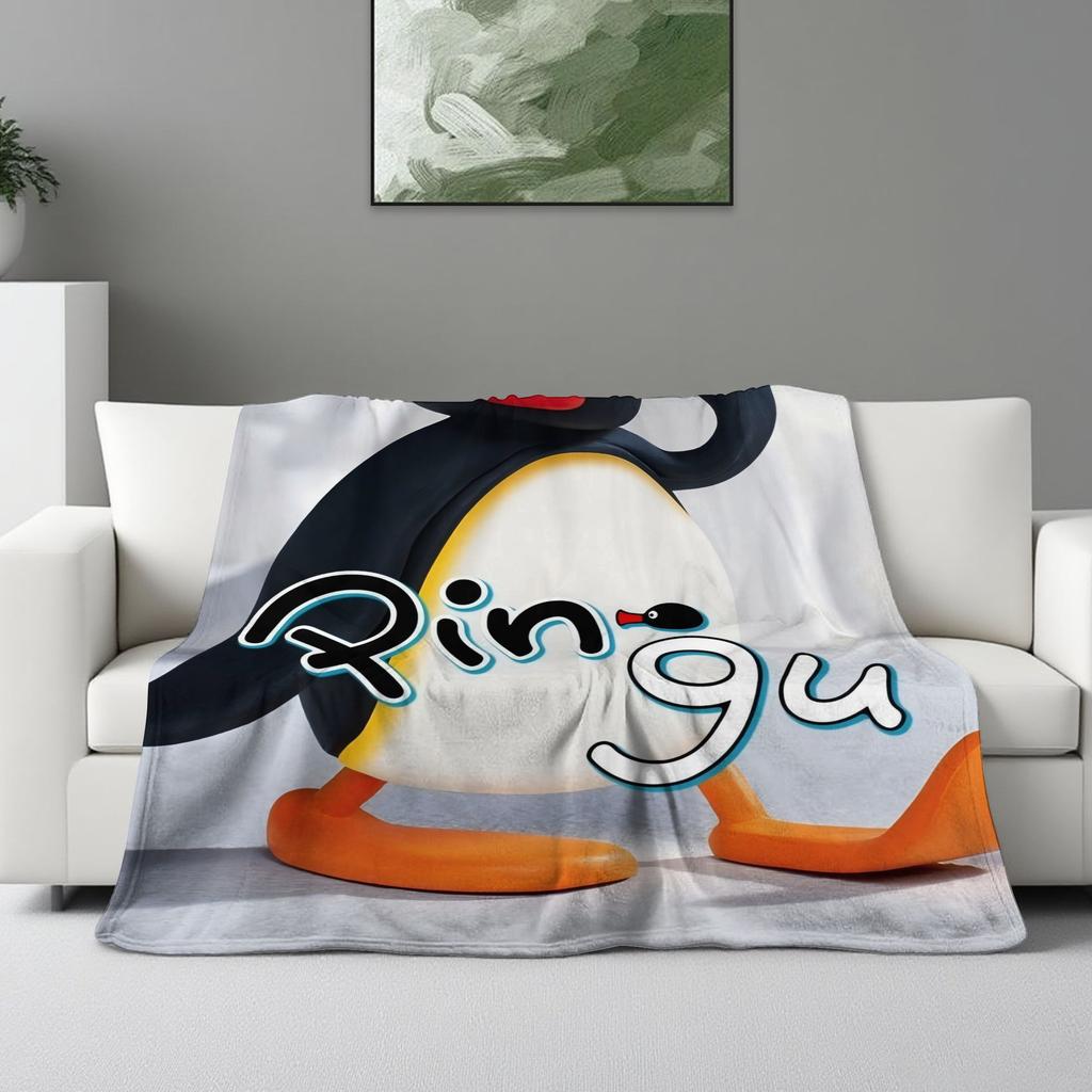 Pingu'S Creatively Inspired Ultra-Soft Flannel Blanketwarm Flannel Fabric Comfortable Breathable Perfect Gift Fortravel and Home
