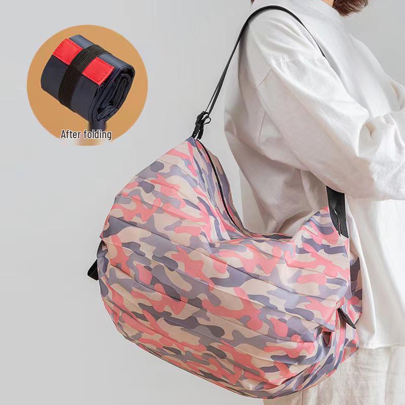 Foldable Eco-Friendly Large Shoulder Tote for Groceries - Portable and Spacious Shopping Bag