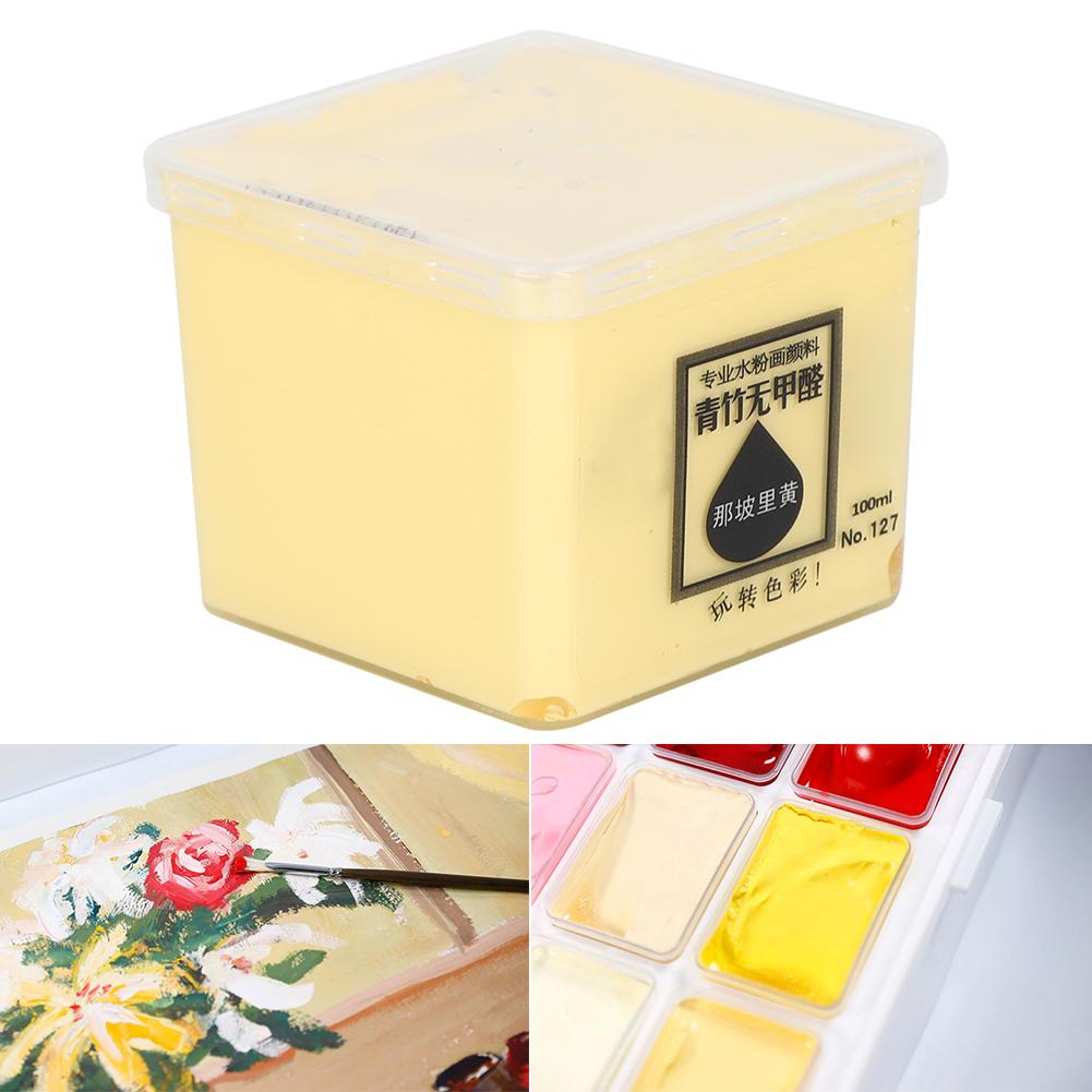 100ML Pigment pro malbu gouache Čtvercový kelímek Kreslicí nástroj Potřeby pro umělce Žlutá