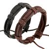 Kvinner Menn Classic Knitted Leather Bangle Armbånd Cuff armbånd Punk smykker