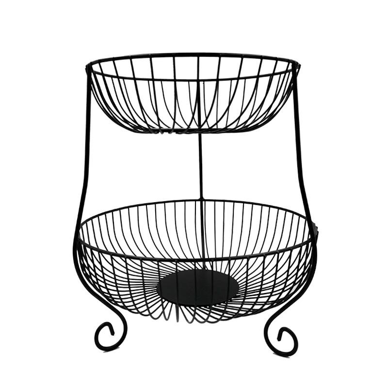 Abay Light Luxury Double-Layer Iron Fruit Basket