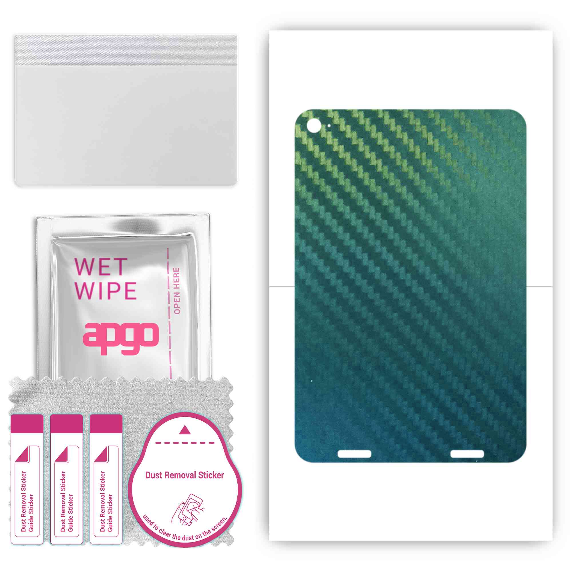 

apgo Protective Skin Sticker for the back compatible with Xiaomi Mi Pad 3, Wrap Film, Foil, Vinyl - Pattern Carbon Chameleon CAKA1