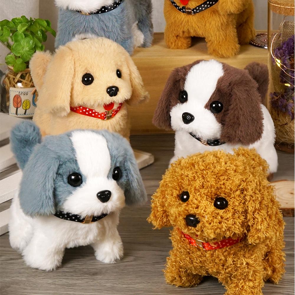 Niedliches, realistisches elektrisches kleines Welpen-Plüschtier, Simulation eines Husky-Tedd-Hundes, Spaziergang, Bellen, wedelnder Schwanz, Stofftierpuppe, Kindergeschenk